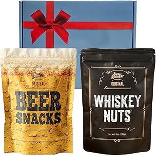 Whiskey Nuts & Beer Snacks Gift Set | Gourmet Whiskey Nuts + Beer Snacks Bar Mix | Made in the USA