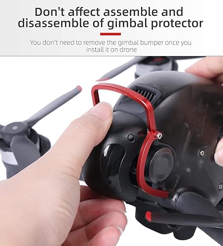Miniatura 3 de Cámara FPV Drone y parachoques cardán, protector anticolisión, barra de protección de aleación de aluminio compatible con DJI FPV Drone (negro)