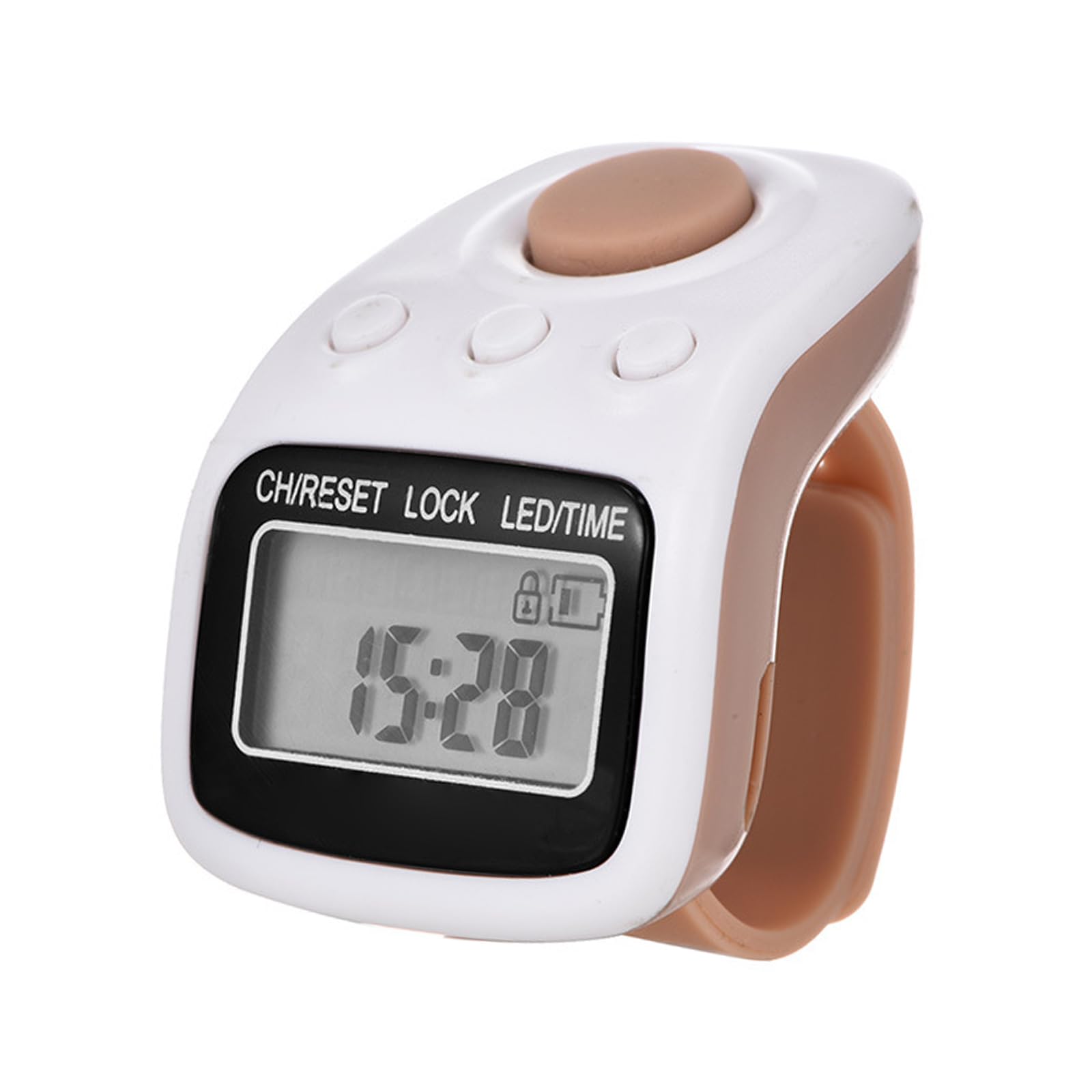 Compteur manuel à 6 chiffres blanc compact et rechargeable de 30mm