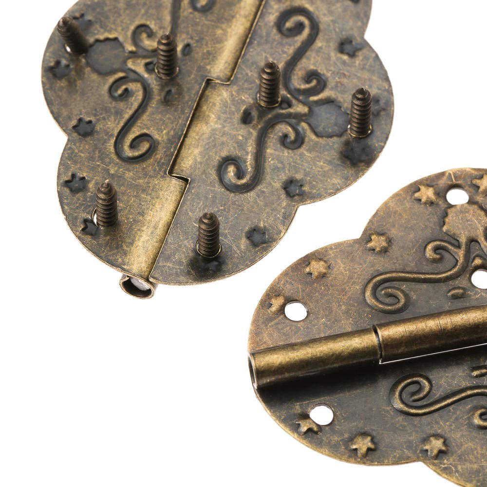 Bitray Lot De 2 Charnières Vintage En Laiton Massif Brossé – 5,1 Cm – Idéal Pour Armoires, Boîtes à Bijoux Et Petits Meubles