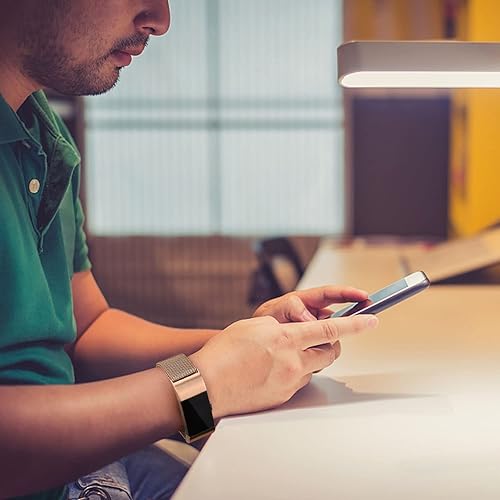 Miniatura 3 de Vancle Correa de metal compatible con Fitbit Charge 2 bandas para mujeres y hombres, malla de acero inoxidable transpirable con cierre magnético