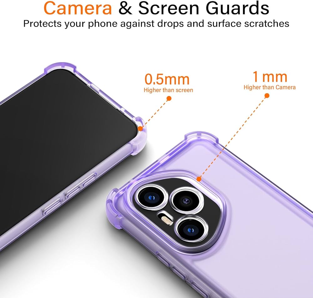Custodia Per Xiaomi Redmi Note 14 5G, Cover Trasparente Con Cornice Viola In TPU Morbido, Retro Rigido In PC, Antiurto - 2