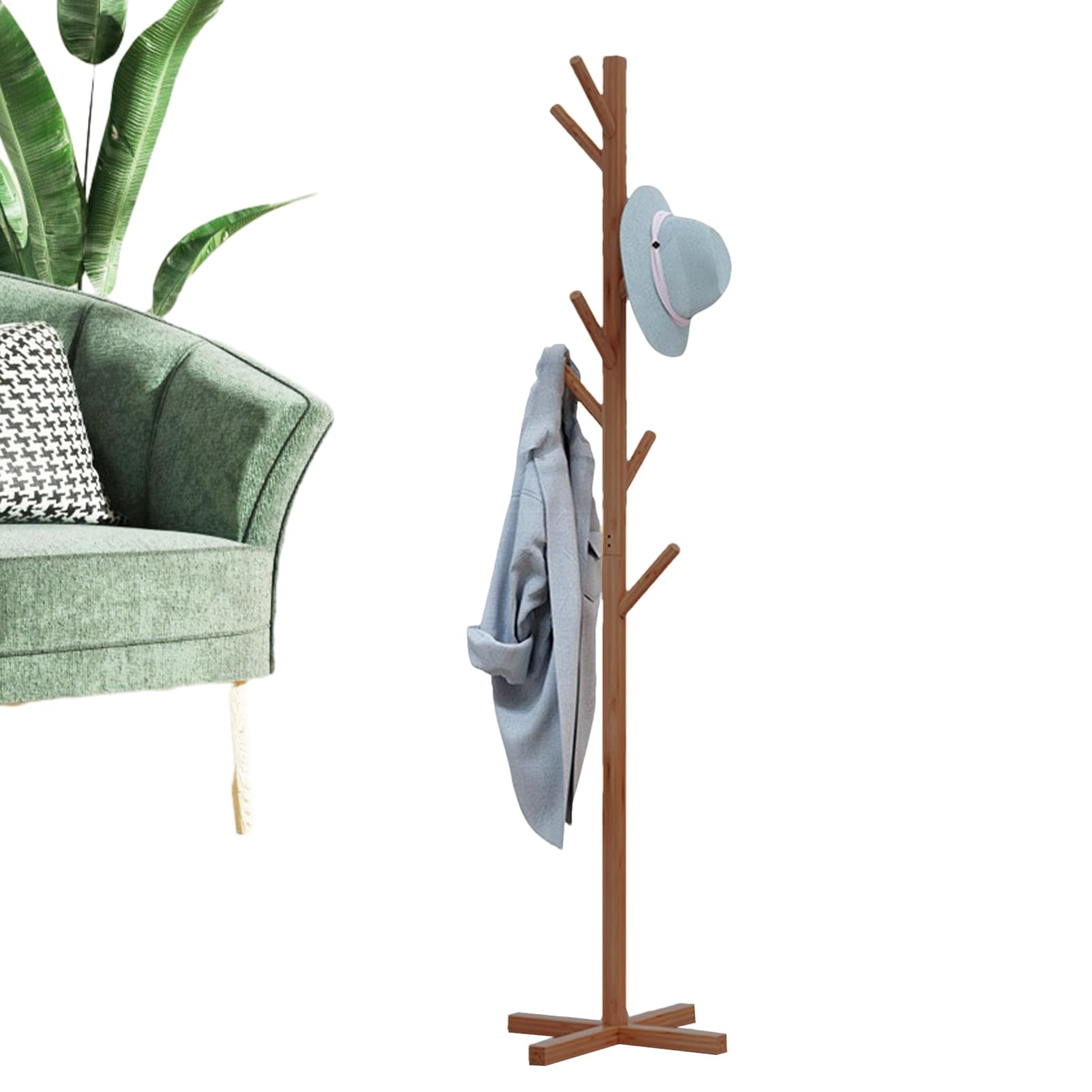 Porte-manteau autoportant en bois | Arbre de couloir pour entrée et chambre