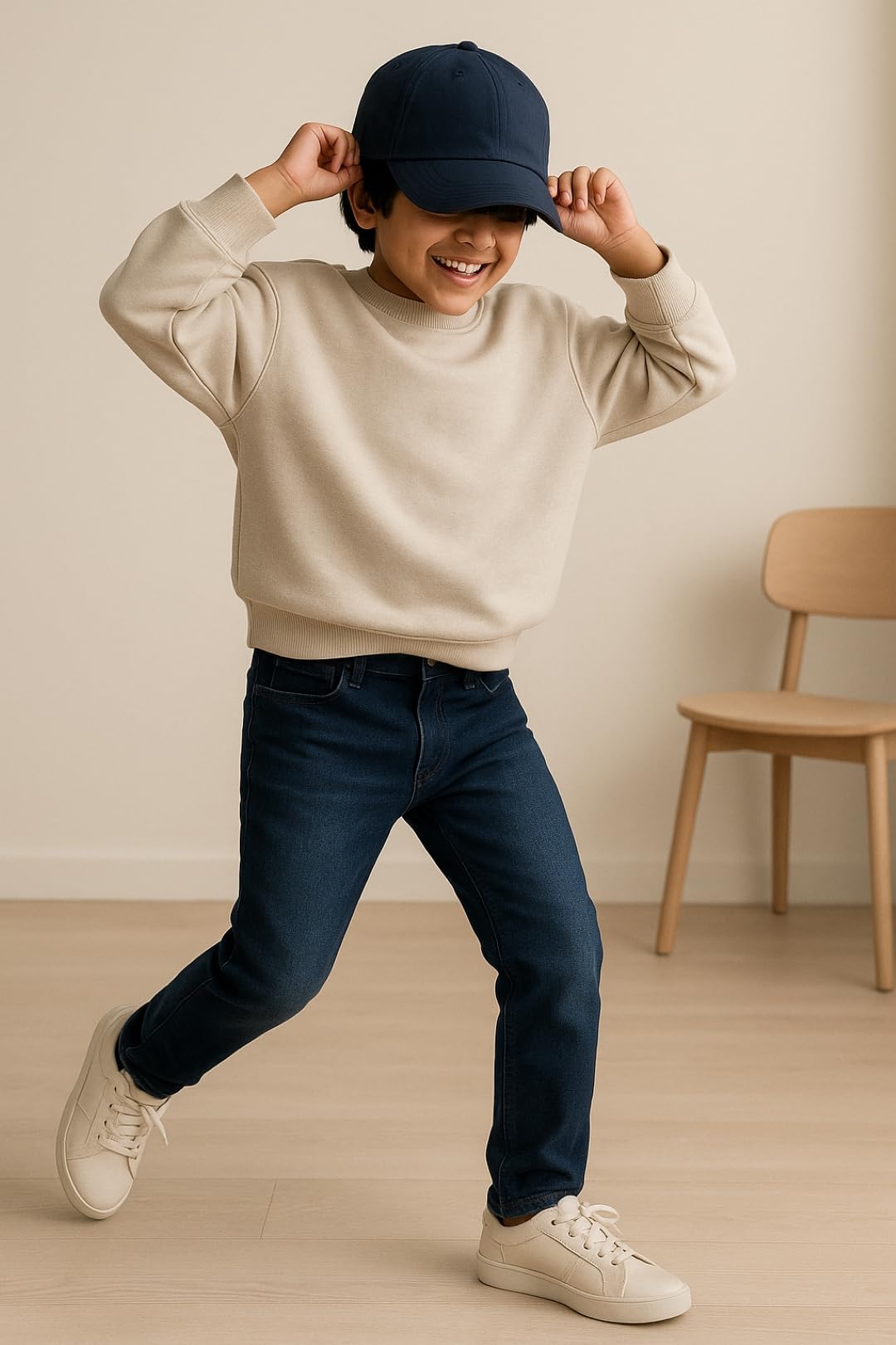 Tales & Stories Chłopięce dżinsy slim fit | stylowe spodnie ze średnim stanem z 5 kieszeniami | trwała bawełna denim lycra z zapięciem na guziki | odzież codzienna