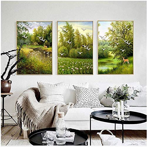 Verdure mur art photos 50x70cm sans cadre en impression toile de style rustique