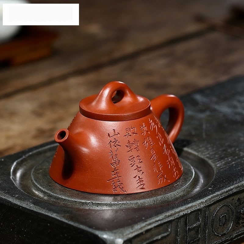 Tetera hecha a mano de 130 ml, de arcilla morada, hecha a mano, con colador, juego de té Zisha, tetera de cerámica multifuncional para preparar té de hojas