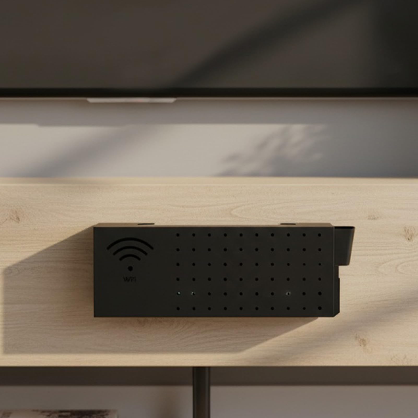 Copri Router Organizzatore Multifunzionale In Acciaio Al Carbonio Da Parete | Box Router da Parete Per Cavo Internet, Presa di Rete, Uscita, Protezioni, Organizzazione Casa, TV, Scrivania