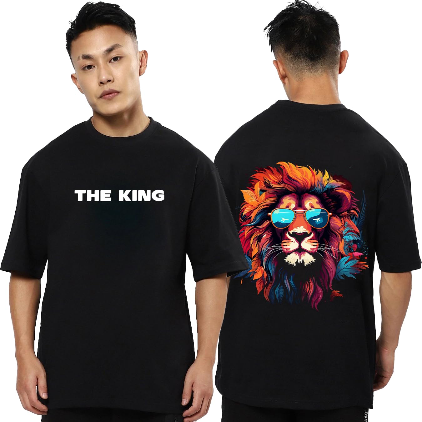 fanideaz Mens Oversized Printed Half Sleeve Branded Cotton T-Shirt for Mens || Back Printed t Shirts for Men || Oversized t Shirts for Men