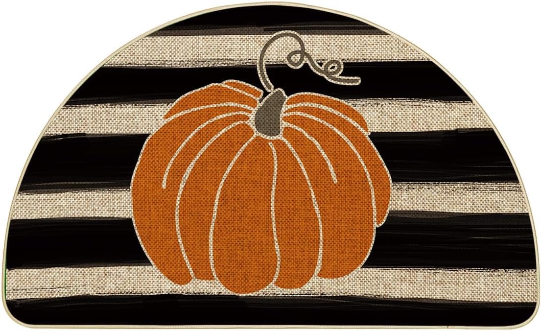 Artoid Mode Stripes Pumpkin Fall Doormat 24x35 Inch