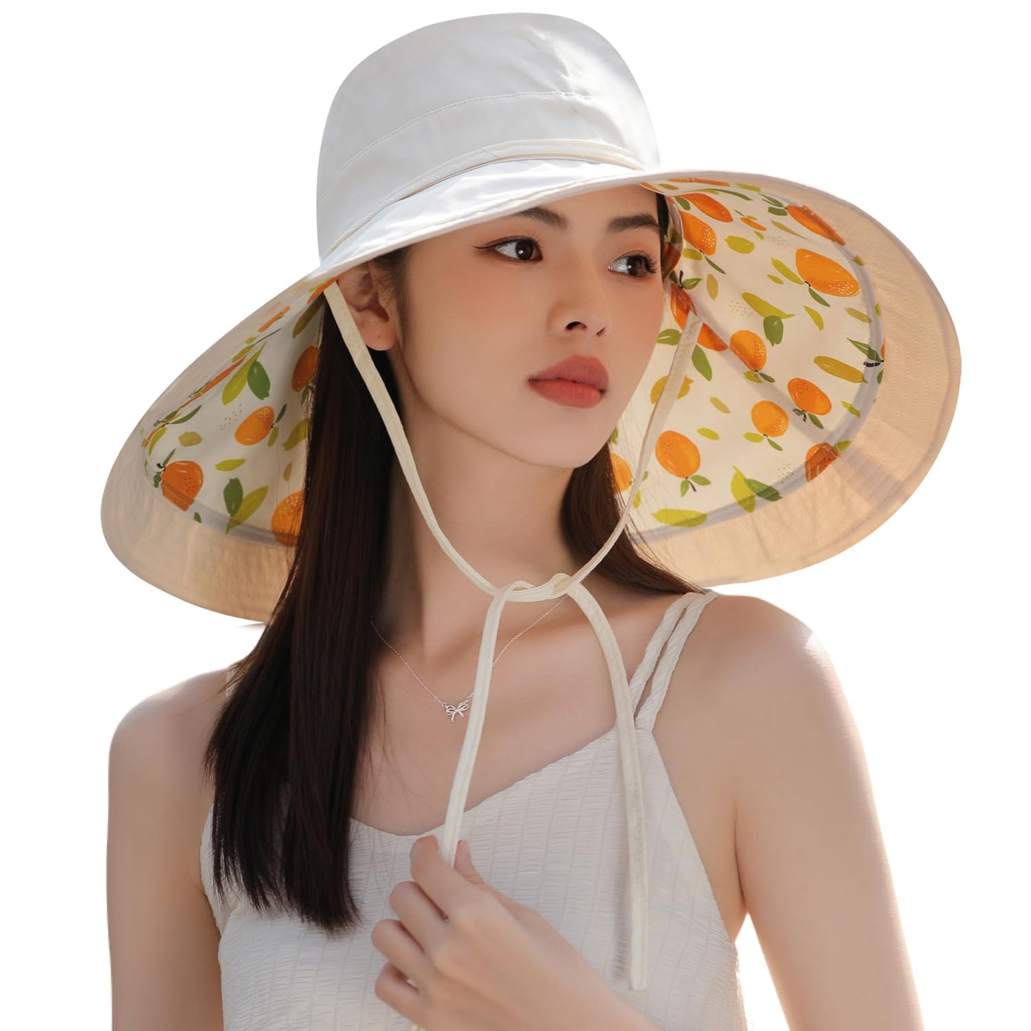 Women Wide Brim Summer Sun Hat Wired Edge Beach Bucket Fishing Hats Beige Women Wide Brim Summer Sun Hat Wired Edge Beach Bucket  main image 3
