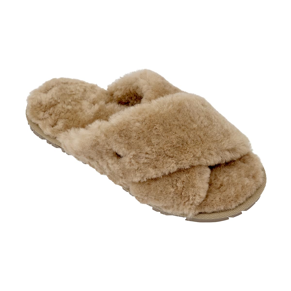 Vanuba Handgemacht Lammfell Hausschuhe Damen Slippers - Hauspantoffeln - Kuschel Pantoffeln Damen Plüsch Pantoletten - Flache Slippers für Drinnen