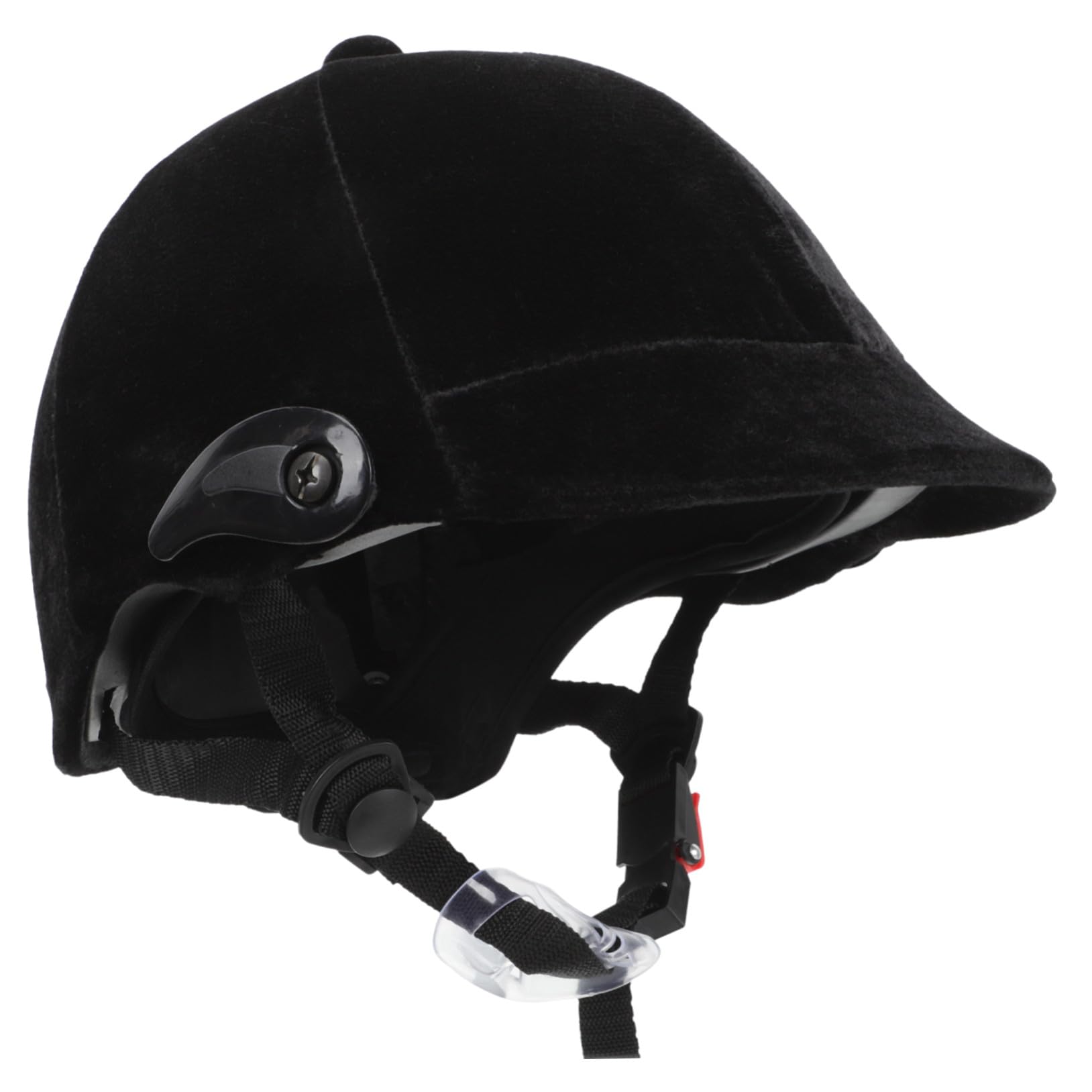 Casco per Polipropilene Equitazione Nero Ragazzi | Rotella di Regolazione Ventilazione Completa , Cinturino Mentoniero Regolabile , Paraorecchie Rimovibili