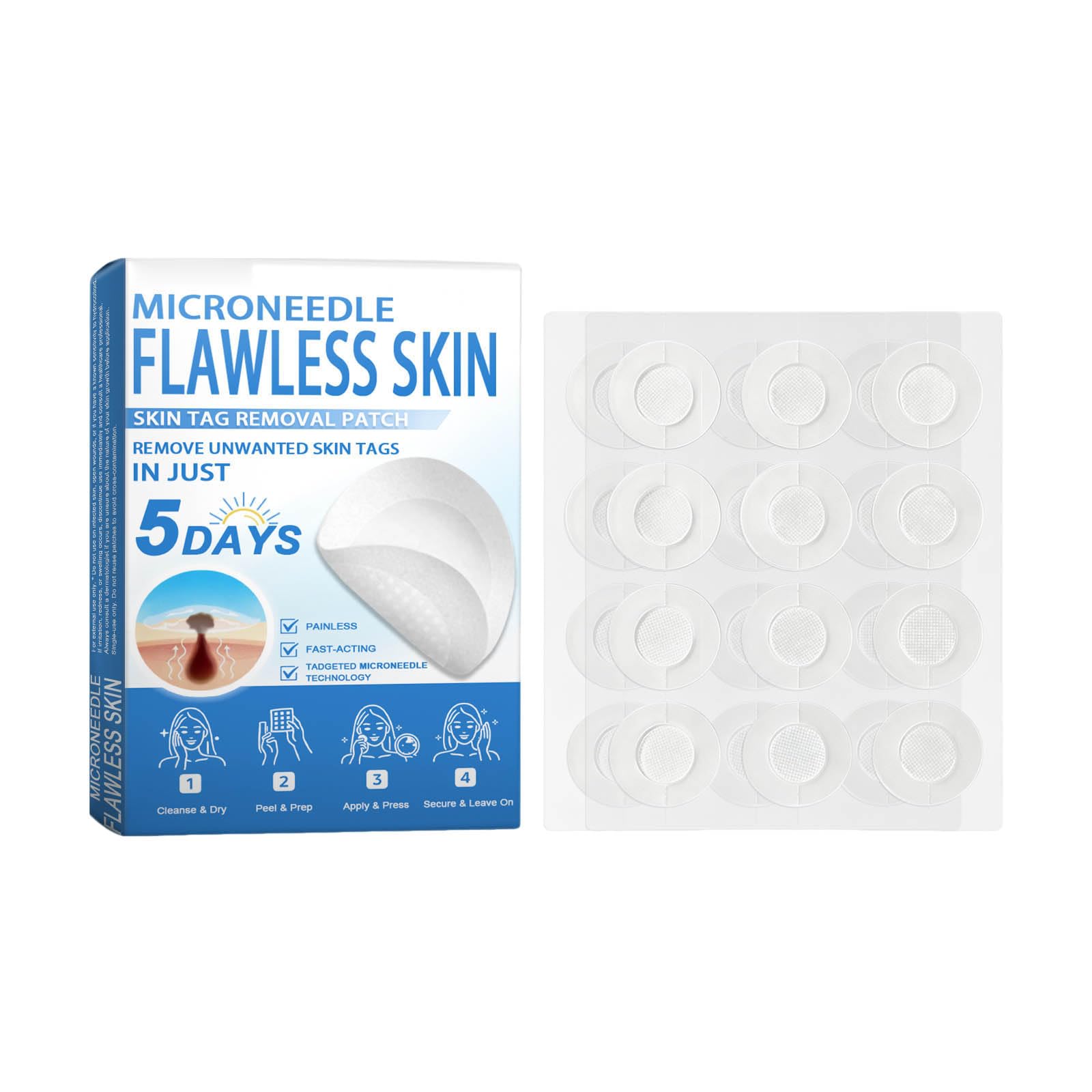 2-In-1 Mikronadel- & Hydrokolloid-Pflaster, Microneedle Flawless Skin Tag Patches, UltradüNn & Abdeckend Gegen Unreinheiten, für Alle Hauttypen
