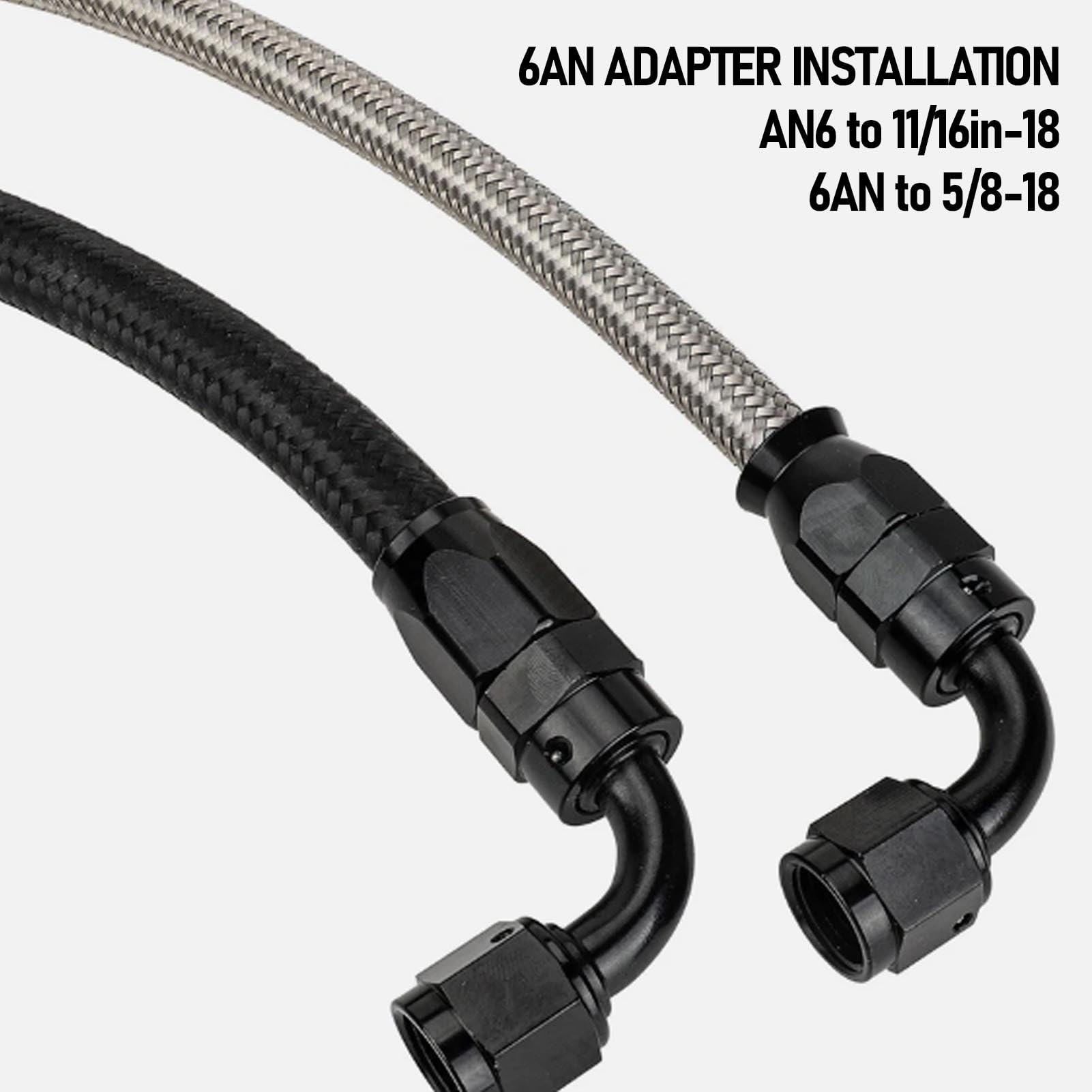25Inch 6AN Power Steering Pump Hose Kit Replacement for C10 LS Swap Connects Type 2 Pressure Proof Stainless Steel Woven