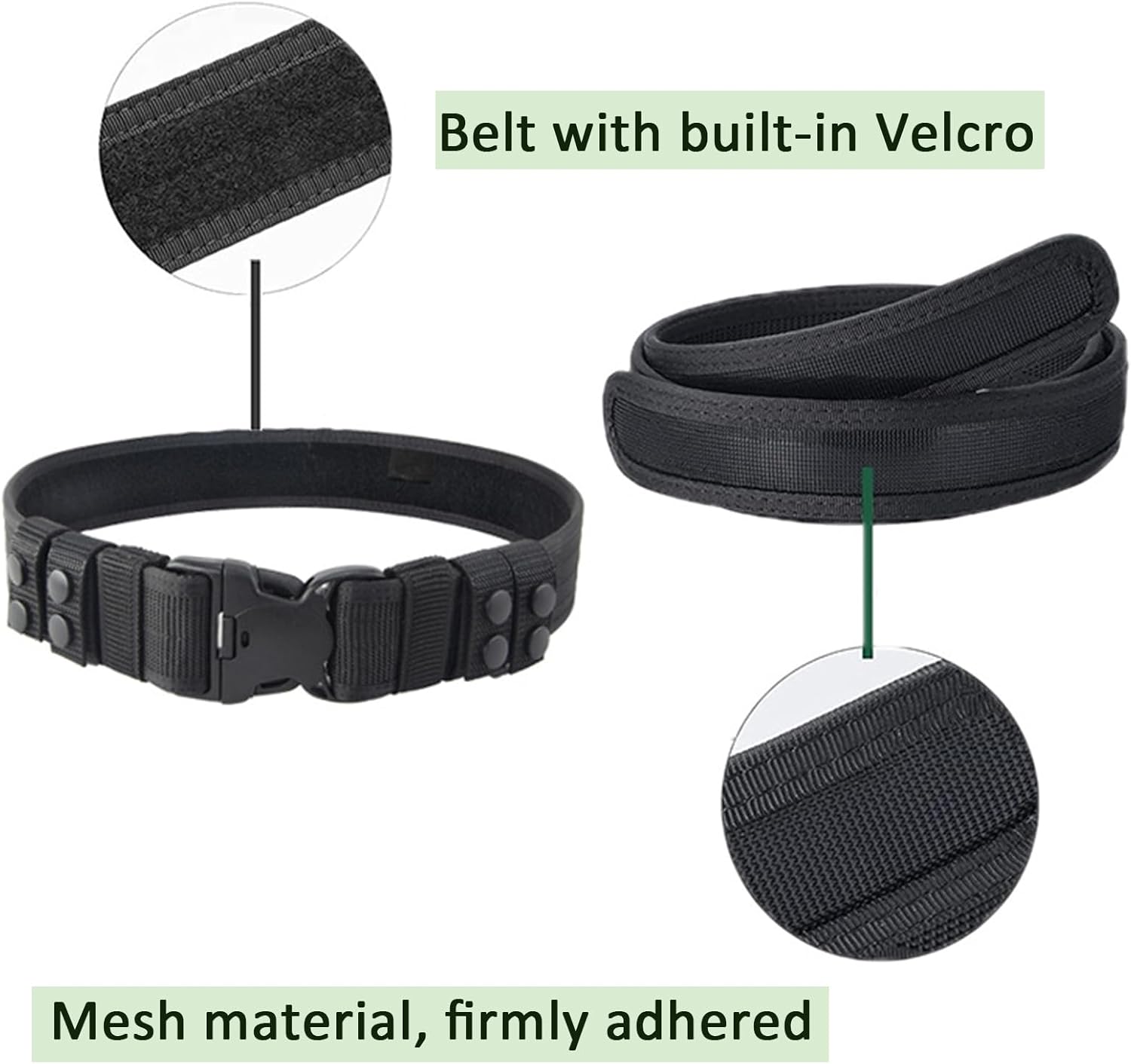 Tactical Molle Belt with Quick-Connect Buckle 1.5"& 2" Inch Heavy-Duty Rigger Belts for Outdoor Training - Image 4