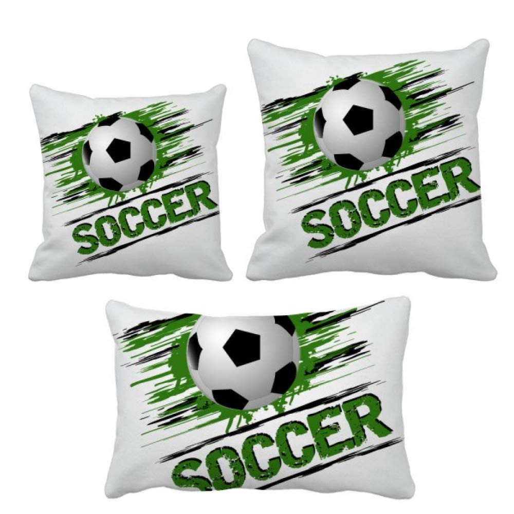 Housse de coussin de football vert comme linge de maison décoratif