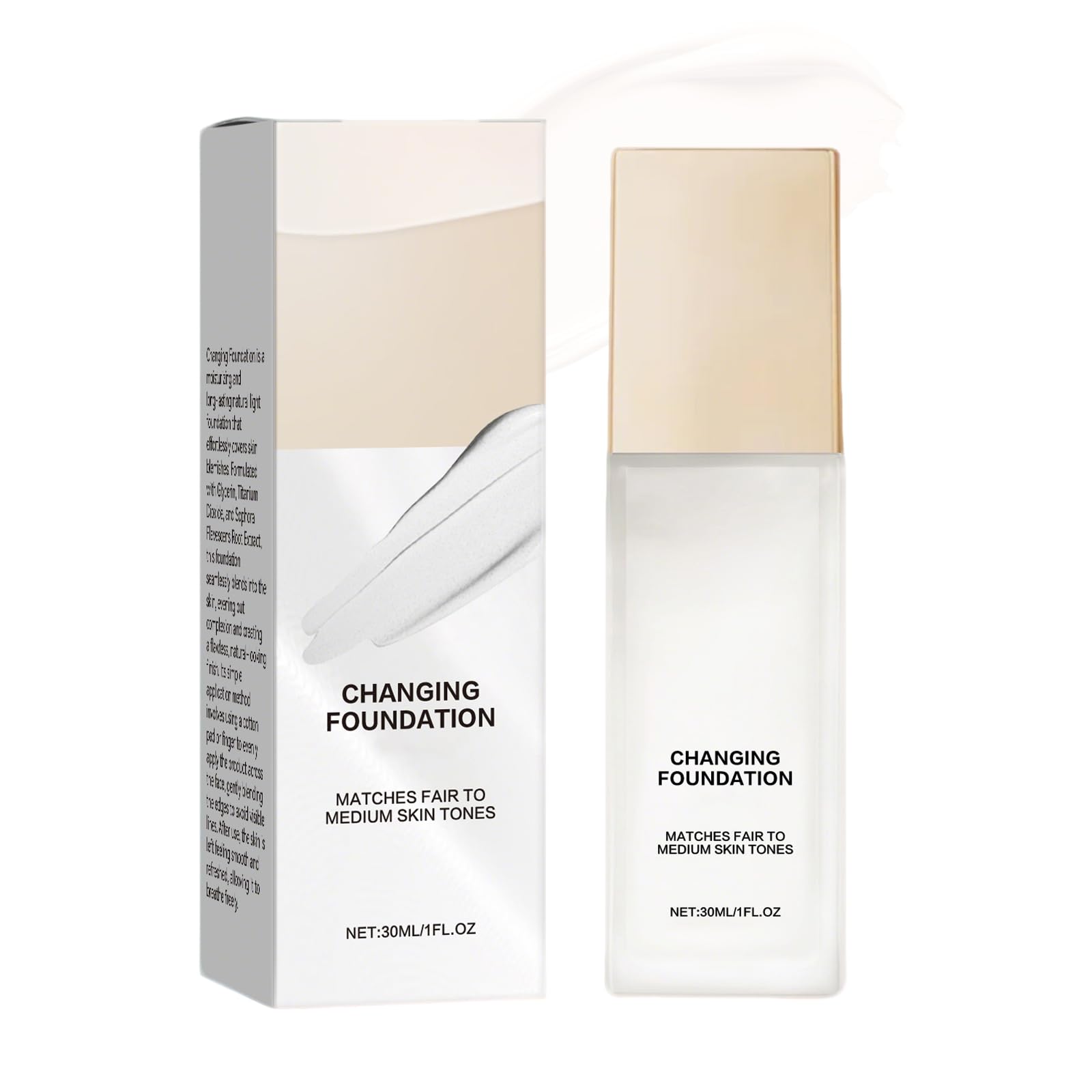 Color Changing Foundation for Mature Skin, 2026 New Even Skin Tone Base Concealer, 30ml Hydrating and Lightweight Liquid Foundations, Tone Suitable for All Skin Types (1PCS)