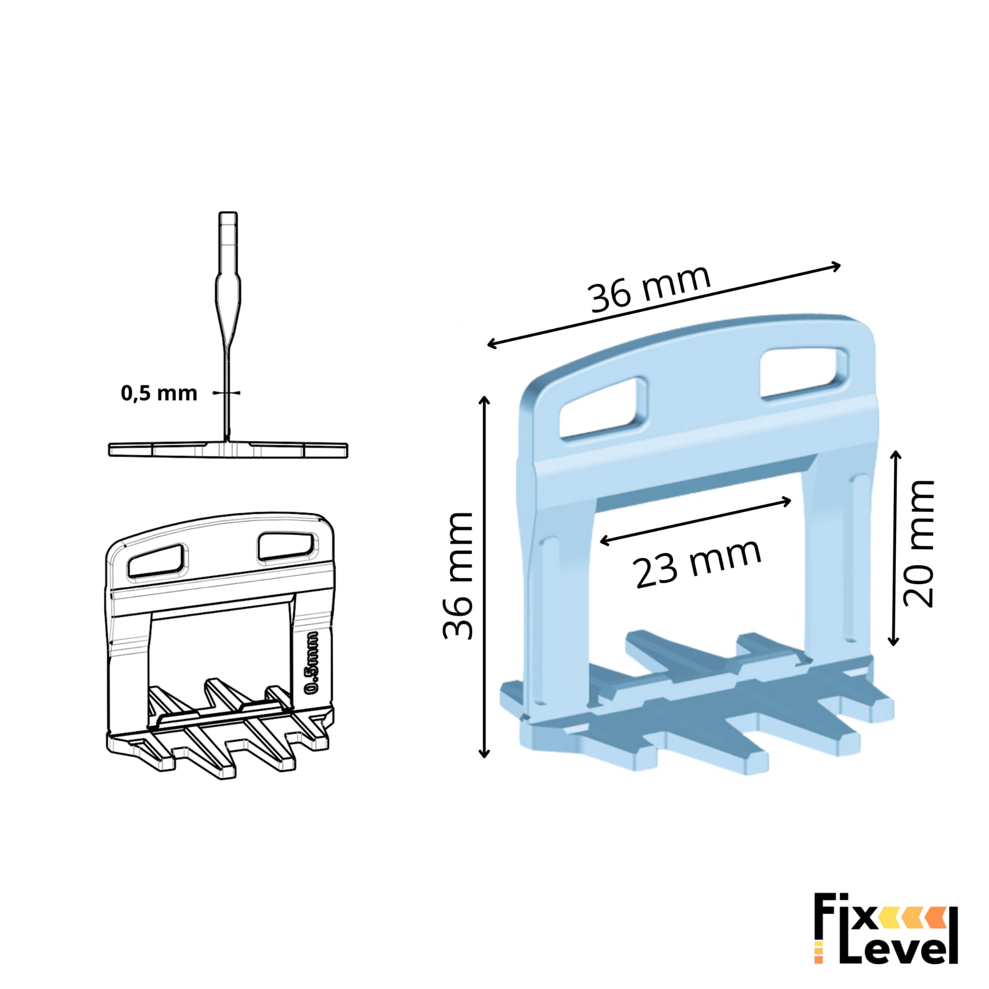 Kit Niveladores de Azulejos con Alicate, 500 Clips + 100 Cuñas Reutilizables, Sistema de Nivelación para Baldosas, Suelo y Pared - Fabricado en España (1 mm)