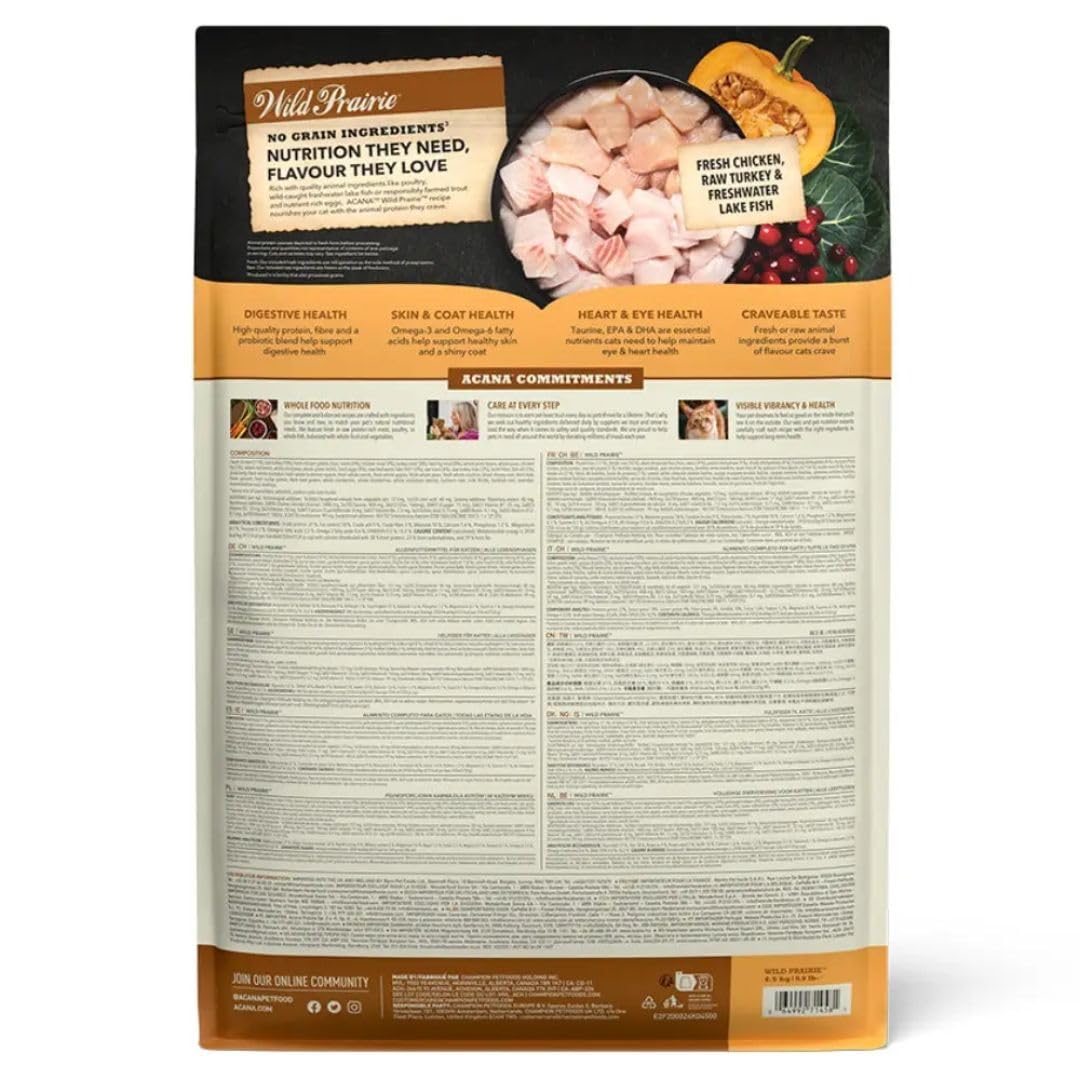 ANIMALUJOS - Comida para Gatos Wild Prairie 4,5 kg | 100% Natural y Sin Cereales | Pienso Premium Alta Proteína | Alimentación Saludable para Gatos Adultos