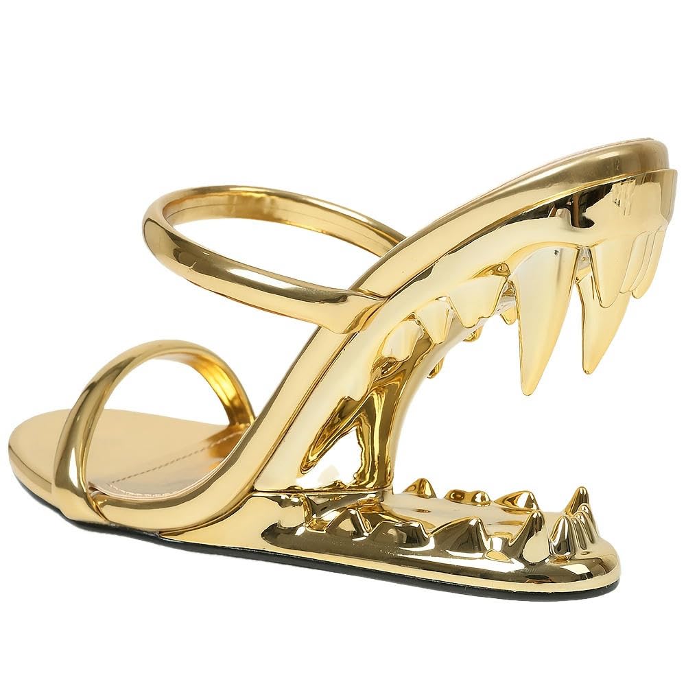 ZBDZSW Sandales à Talons Hauts à Bout Ouvert et à Enfiler pour Femmes, Chaussures Sexy à la Mode avec Dents de Requin
