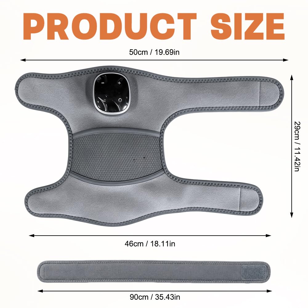 Masseur d'Épaule Sans Fil 5 Niveaux de Chauffage 3 Modes de Vibration Écran Tactile Design Ajustable Portable Gris