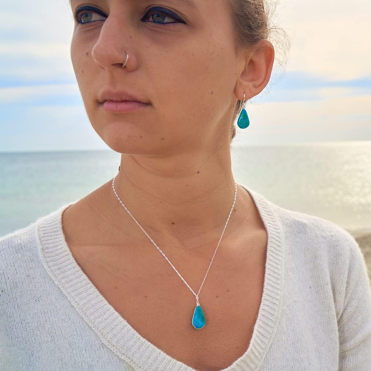 Rumi Sumaq Handwoven Metal Jewelry for Women and Teen Girls – Sterling Silver and 14k Gold Fill Earrings, Necklaces, and Sets with Chrysoprase Rhodonite Chrysocolla Serpentine Sodalite Obsidian Jasper - Image 2