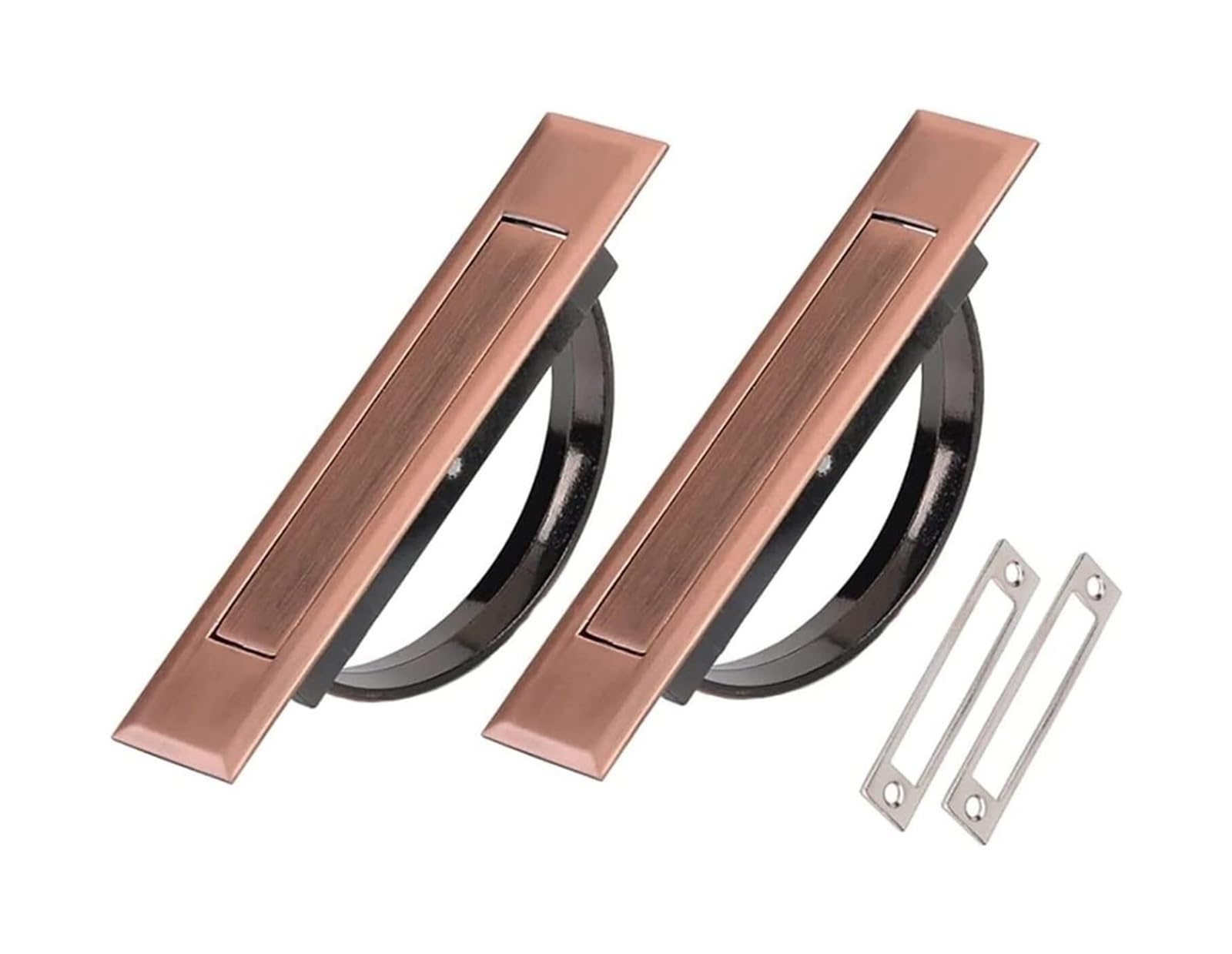 Vakorise Gold Recessed Sliding Door Handles, Recessed Concealed Sliding Door Handle 2 Pcs