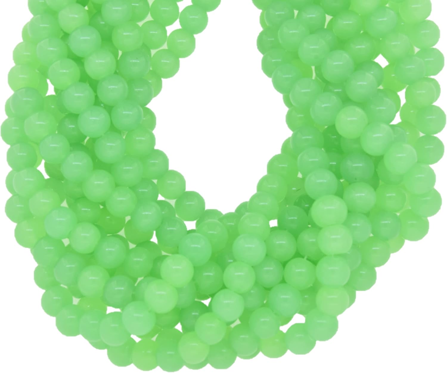 Green Jade Plain Round Shape Gemstone Beads for Jewelry Making, Jewelry Supplies, Green Jade Beads 8mm Size, 1 Strand Each of 16" Length