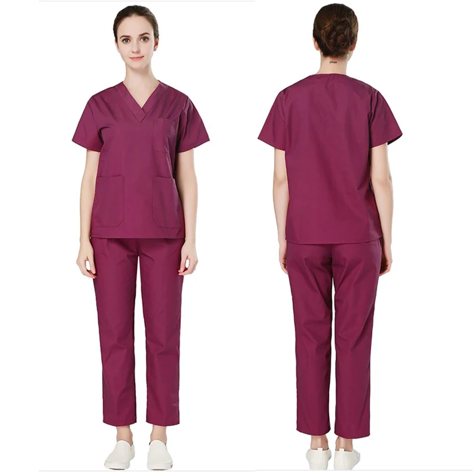 Divisa da Infermiera Set Scrub Infermieristico in Cotone da Donna for chirurgia Medica ospedaliera Uniforme Lavoro Chirurgia Sanitaria Clinica Dentista Outfit per Le Donne