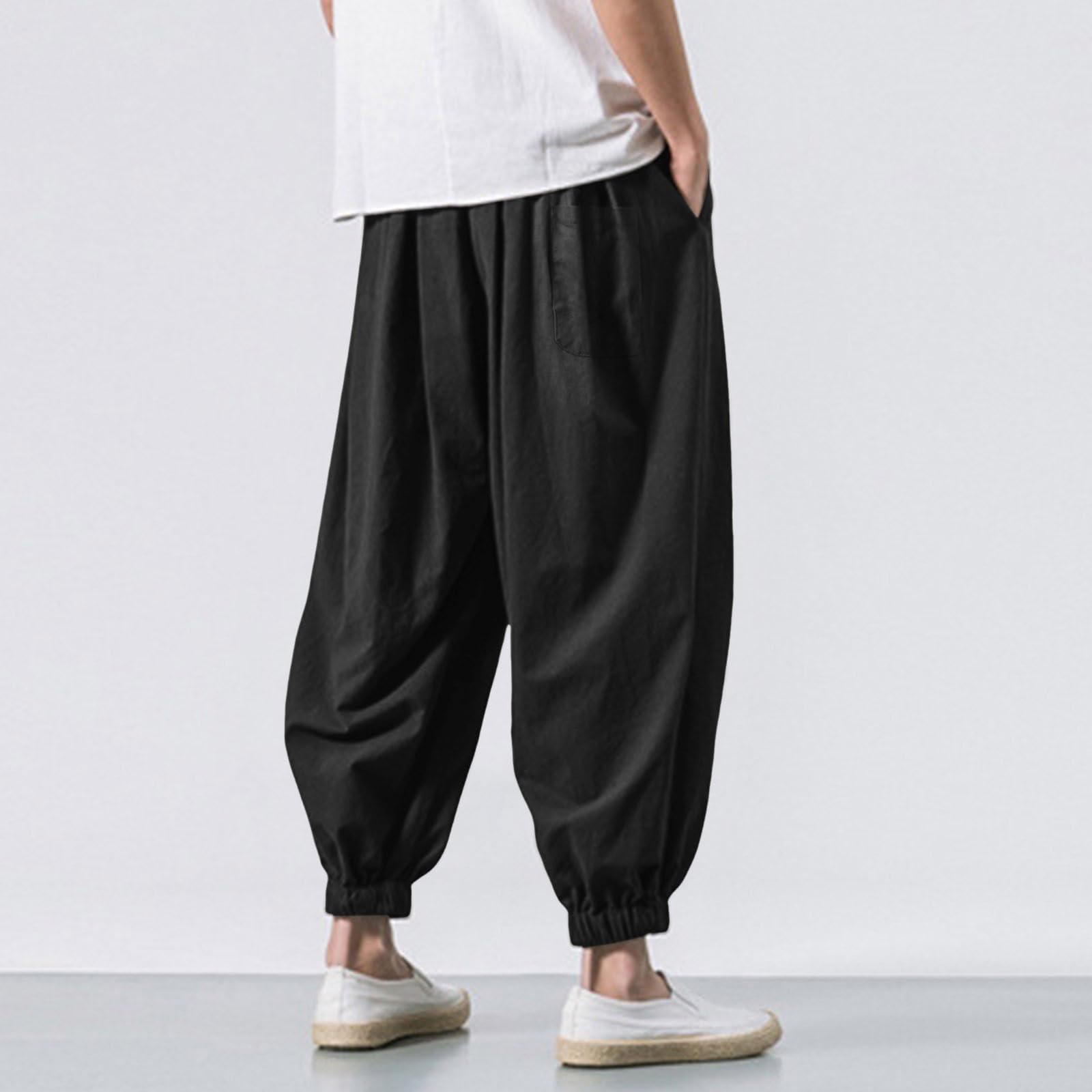 Pantalones harén para hombre, hippie, pantalones de ocio, estilo urbano, pantalones de deporte, holgados, cómodos, pantalones de joggy, pantalones de yoga de pierna ancha, pantalones de yoga