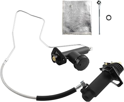 maXpeedingrods CC649005 Clutch Master Slave Cylinder for Ford V8 7.3L 7.5L | for F-250 F-350 F250HD F350HD F53 F59 F-Super Duty F59 1993-1997, Pre-Filled Line Assembly Direct Replace 136.65513