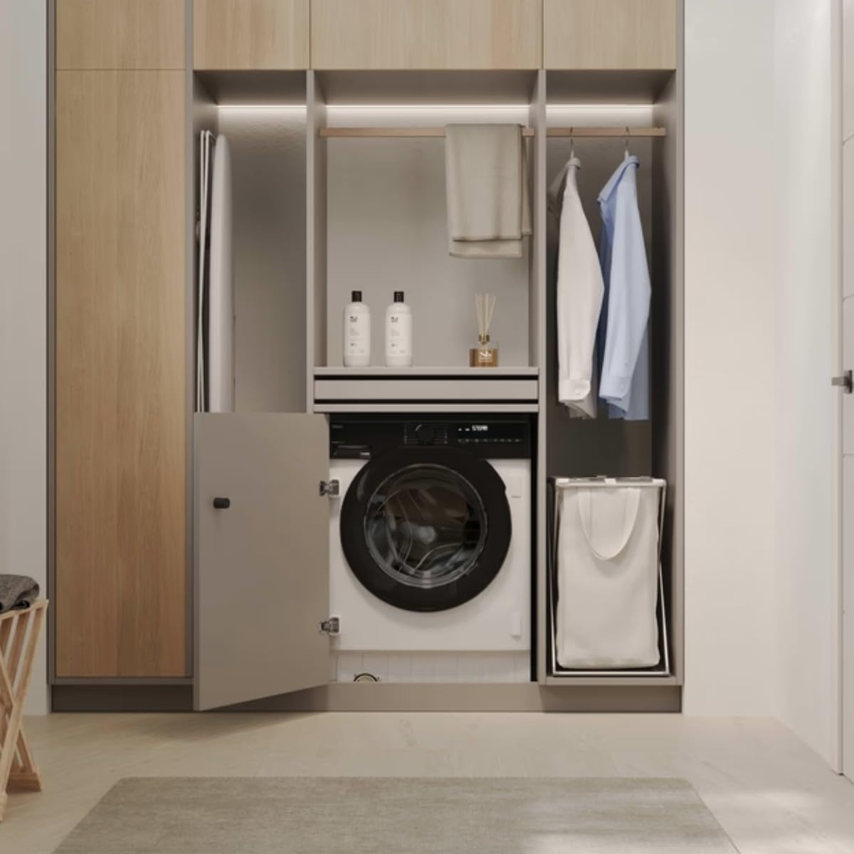 Haier Serie 6 BHA6SD696M6DB9-S Lavatrice asciugatrice, capacità 9 kg + 6 kg, motore inverter, Wi-Fi, classe A-30%, funzione vapore, fine differente, integrazione, 60 cm di larghezza, 1600 giri/min, 16