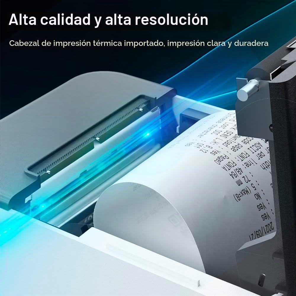 Bisofice Impresora Tickets termica 80mm, Impresora de Ticket con conexión USB+LAN, Compatible con Comando ESC/POS para restaurantes, supermercados, Comercio