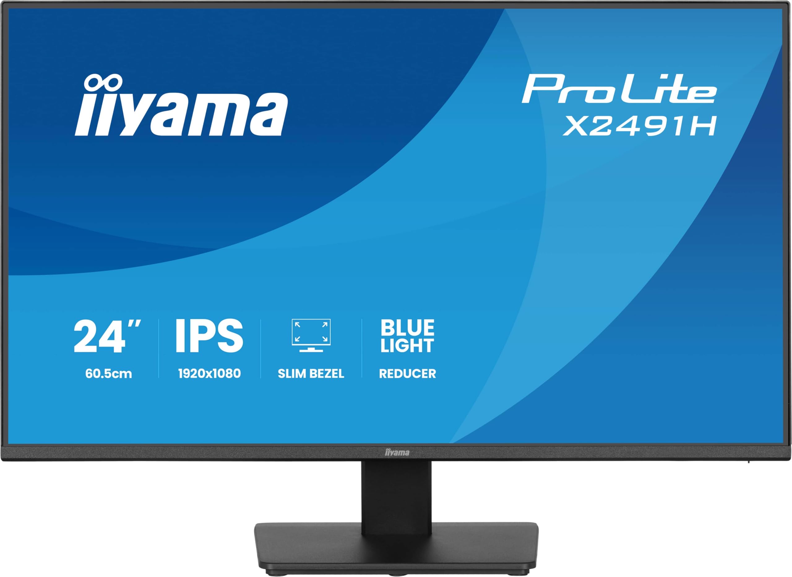 iiyama Prolite X2491H-B1 60,5cm 24" IPS LED-Monitor Full-HD 120Hz HDMI DP Slim-Line Adaptive Sync Energieklasse C schwarz