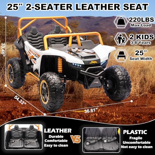 Image of NEWQIDA XXXL 24V Ride on Toys for Big Kids UTV Licensed Arctic CAT, White