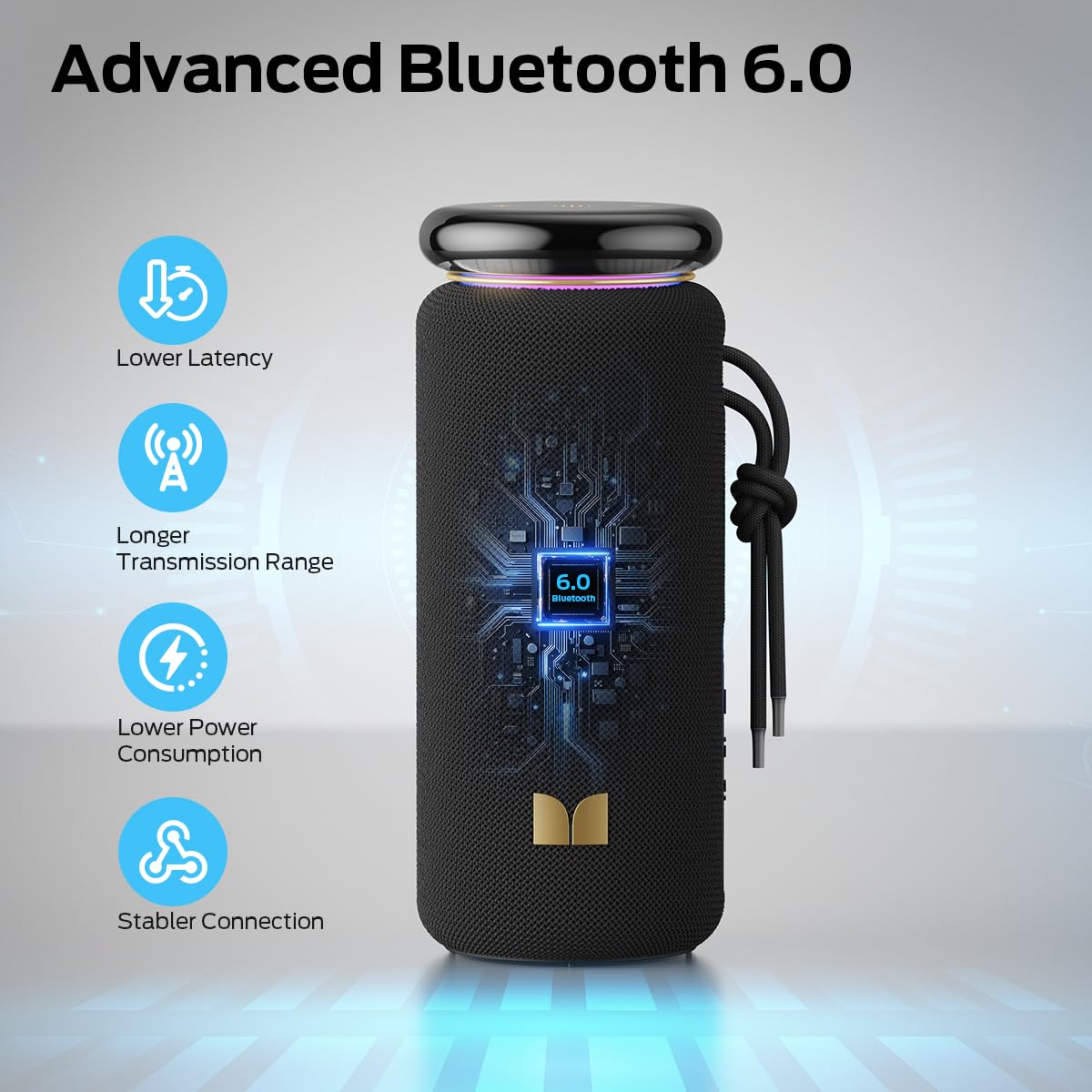 Monster Atomic Glow Bluetooth Speaker, Portable Speaker with 50W Dynamic Stereo Sound, Bluetooth 6.0, Support 100+ Pairing, Supports AUX/TF Card, IPX6 Waterproof Wireless Speaker for Travel, Outdoor - 4