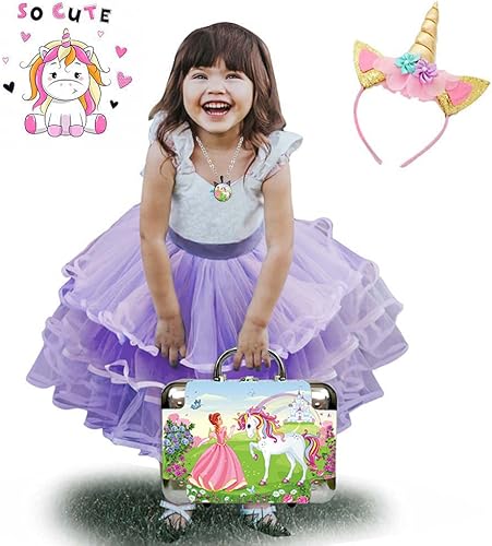 Miniatura 4 de Joyero de unicornio para niñas dos regalos de unicornio para niñas caja de joyería de unicornio de princesa y colgante de unicornio cajas de joyería
