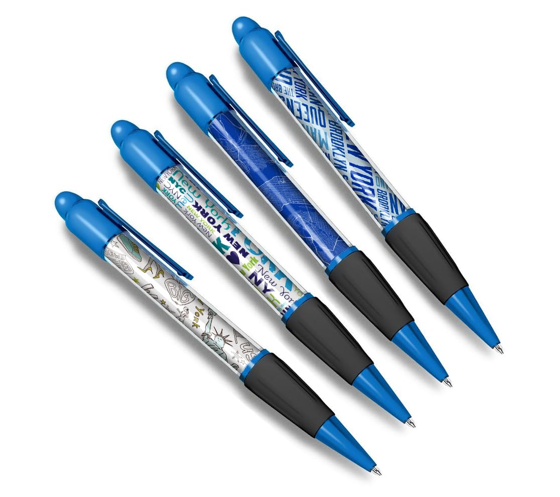 DV DESIGN Set of 4 New York Blue Ballpoint Pens