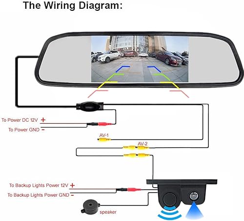 Miniatura 8 de PolarLander Cámara de visión trasera del coche 2 en 1 diseño de la cámara del sensor de aparcamiento Kit Auto Reversing Backup Radar de