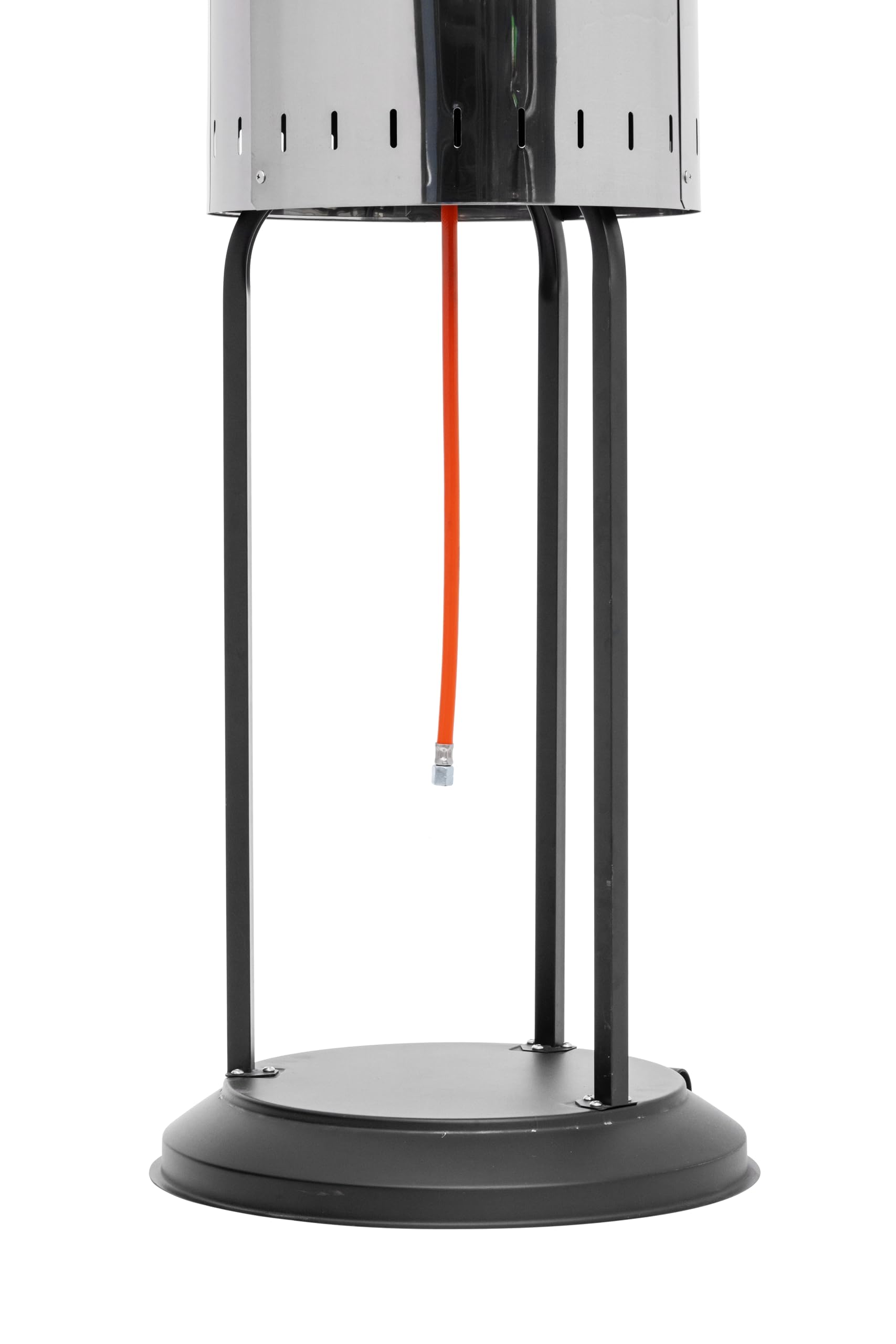 METRO Professional Fungo riscaldante per esterno, acciaio inox, bruciatore ecologico, 76x76x218 cm, da 19 a 50h di funzionamento, accensione elettrica, rotelle, regolatore e tubo flessibile inclusi