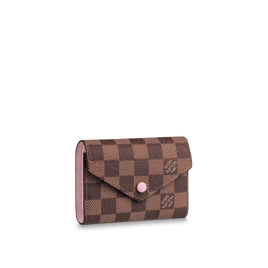 Louis Vuitton Damier Ebene Canvas Victorine Wallet N61700 Rose