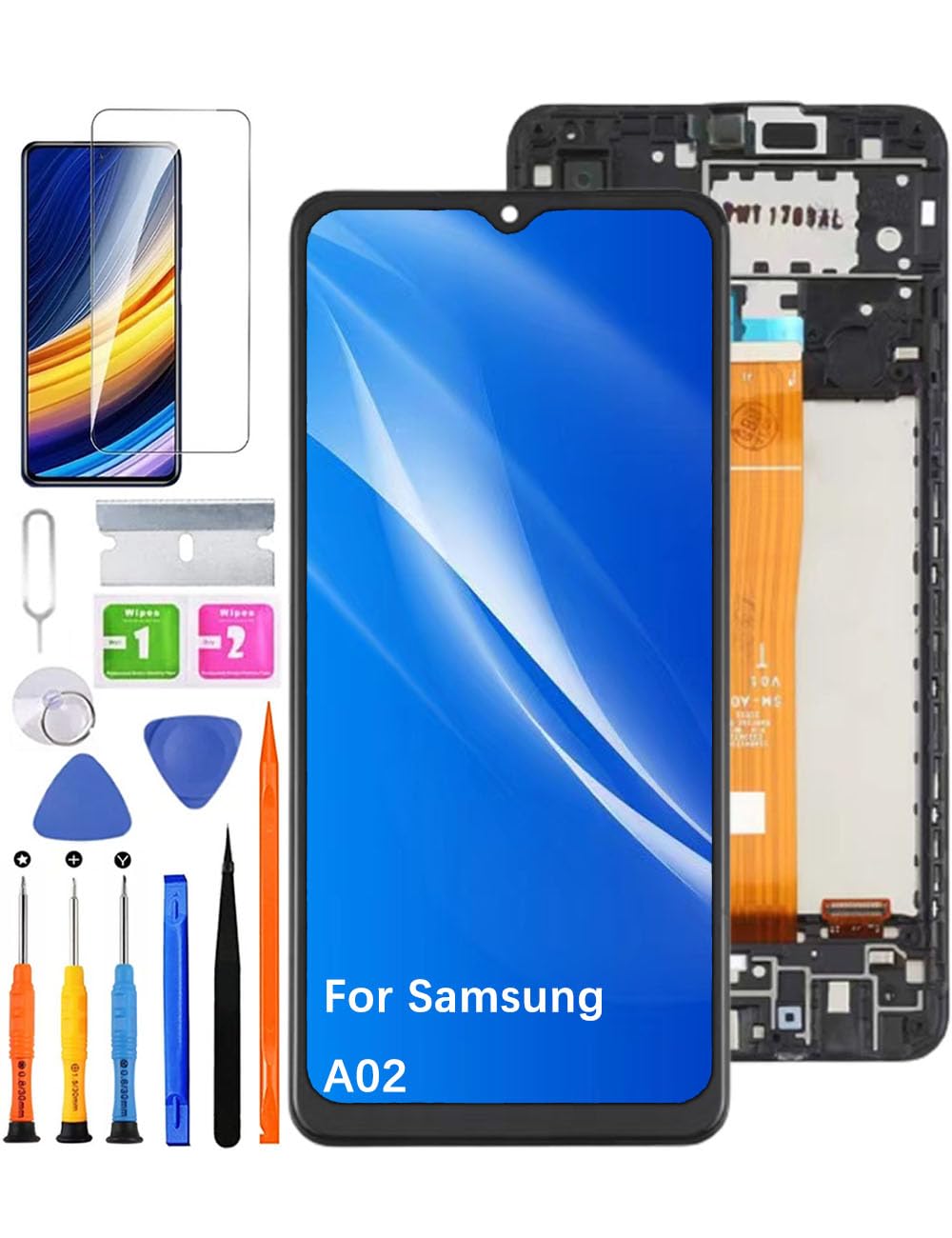 Écran pour Samsung Galaxy A02 kit LCD de rechange noir A022F bloc tactile - 7