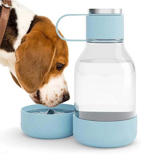 Vista 8 de Asobu Buddy Bottle - Botella de agua aislada de acero inoxidable con cuenco de agua extraíble para perro y cuenco de almacenamiento de comida