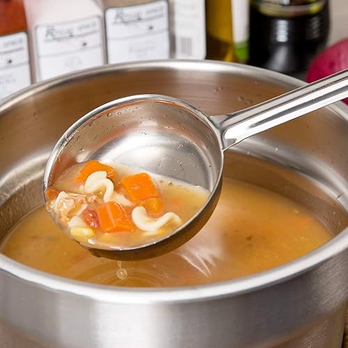 Miniatura 3 de Primelyne - Juego de 8 cucharas de servicio para control de porciones, juego de cucharones, cucharones, 4 perforadas y 4 sólidas, 2, 4, 6 y 8 onzas