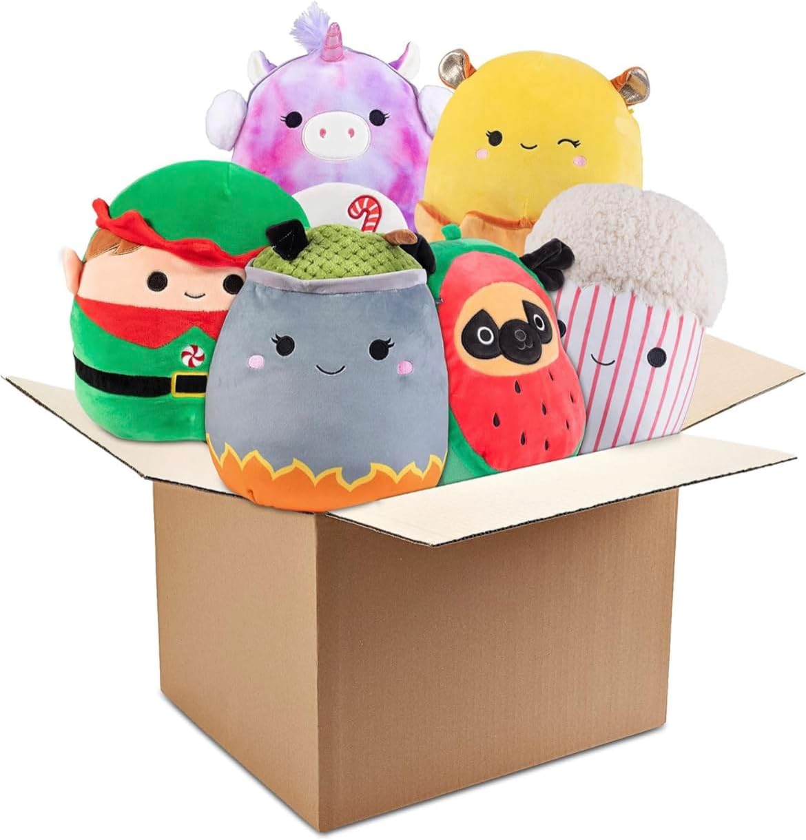 Squishmallows Mystery 10" & 8" 3-Squish Value Pack - Get a Large & Two Small Jazwares Plush for Less - Collectible Soft & Squishy Stuffed Animal Toy - Gift Set for Kids, Girls & Boys
