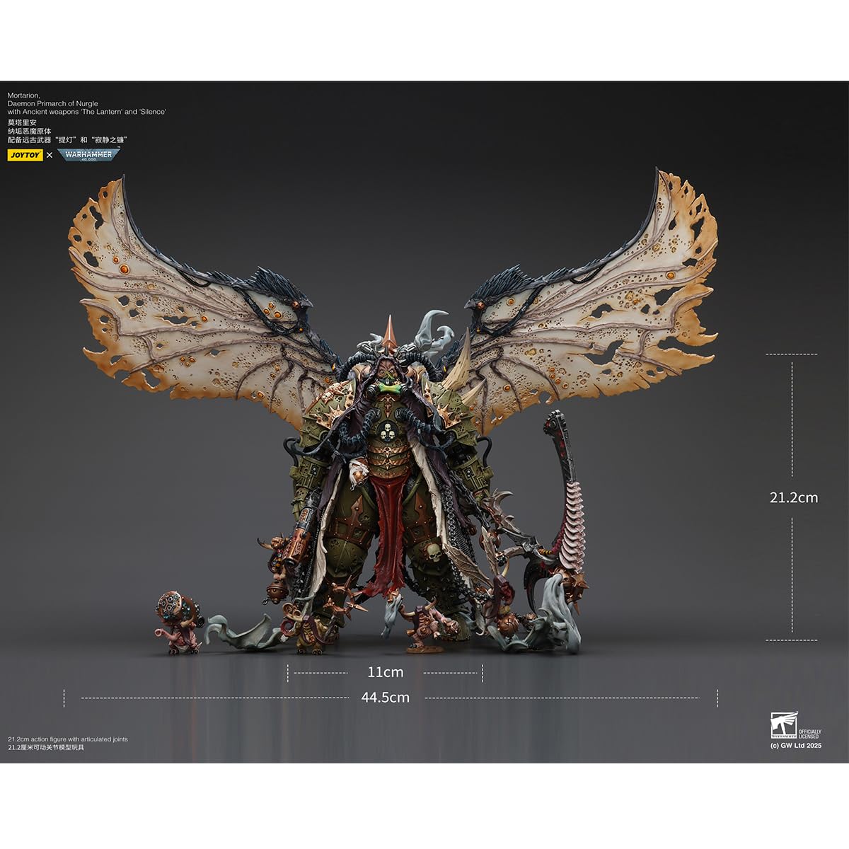 HiPlay JOYTOY JT02564 Mortarion Primarca Demonio de Nurgle con Armas Antiguas 'El Farol' y 'Silencio' Figura de Acción Escala 1/18