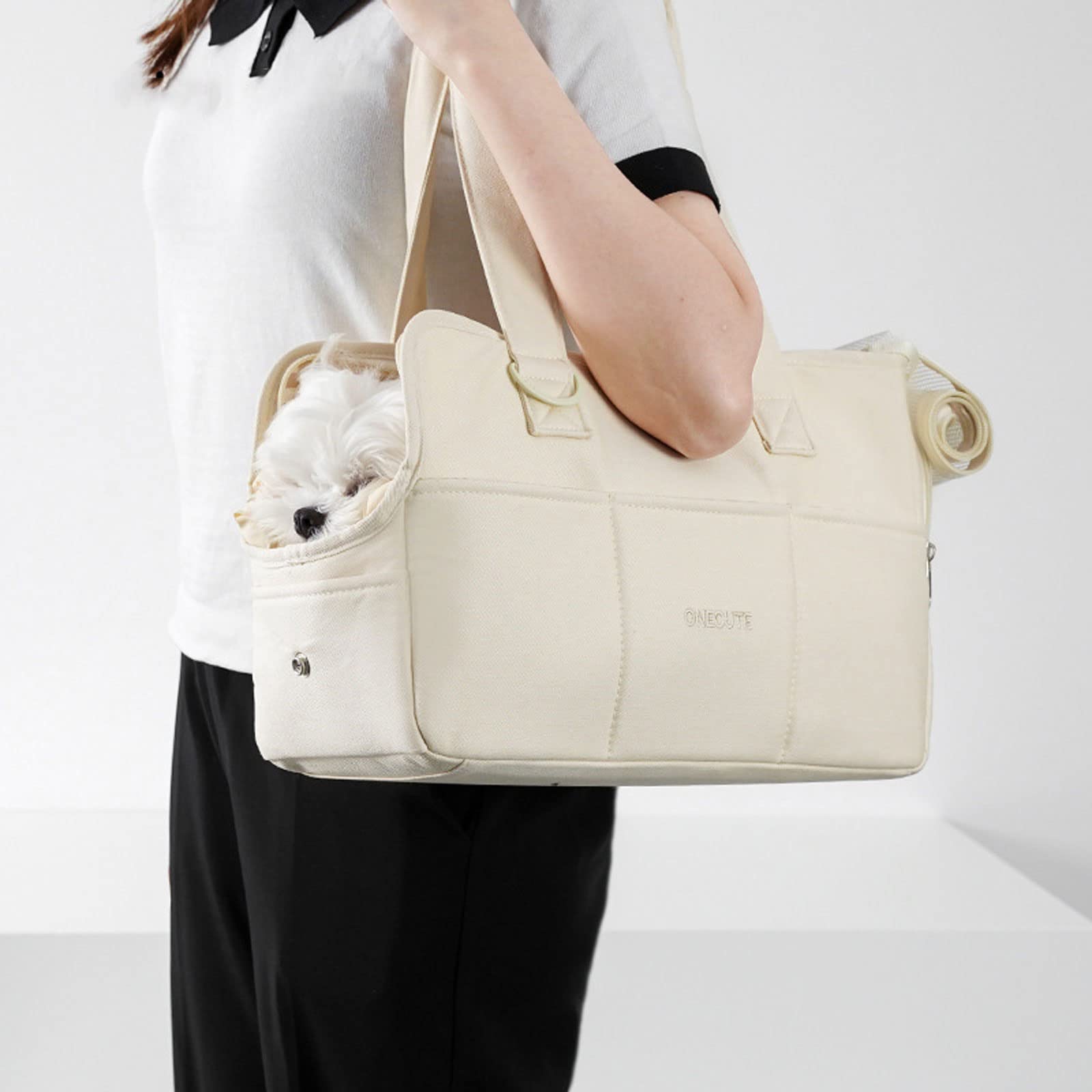 Borsa da Viaggio per Cani Trasportino da Passeggio,Cane Gatti Tracolla Marsupio,Borsa per Animali Domestici,Tessuto a Rete Traspirante,Adatto per Viaggi Lunghi Brevi,con Cinghia Regolabile