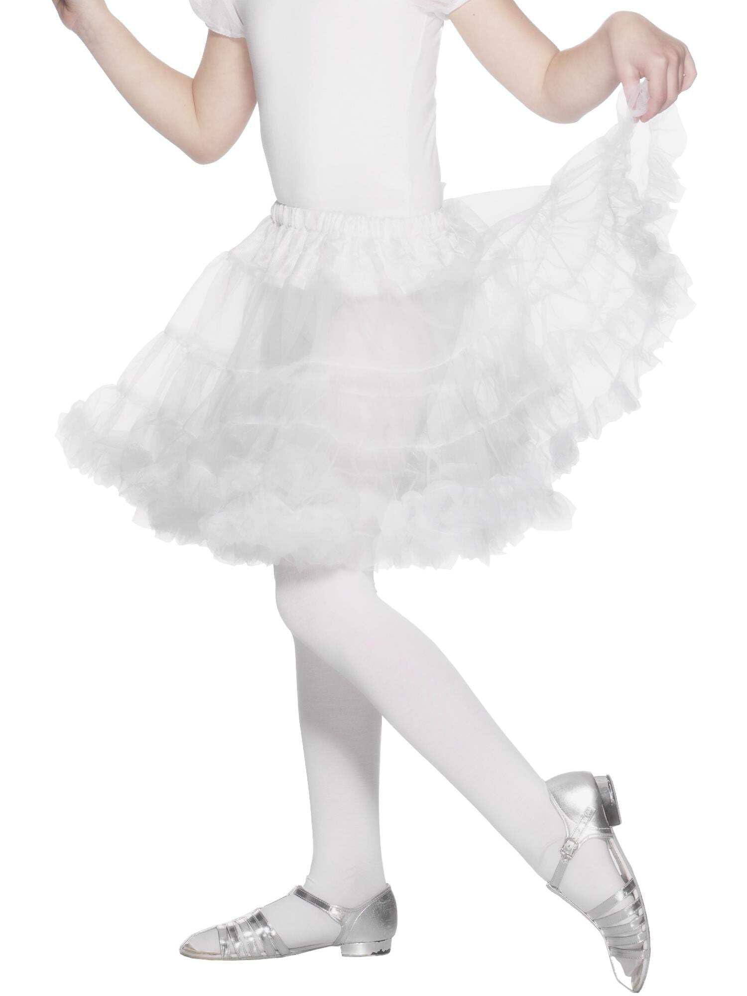 Smiffys Petticoat Child, White Layered, Girls Fancy Dress, Child Dress Up Accessories