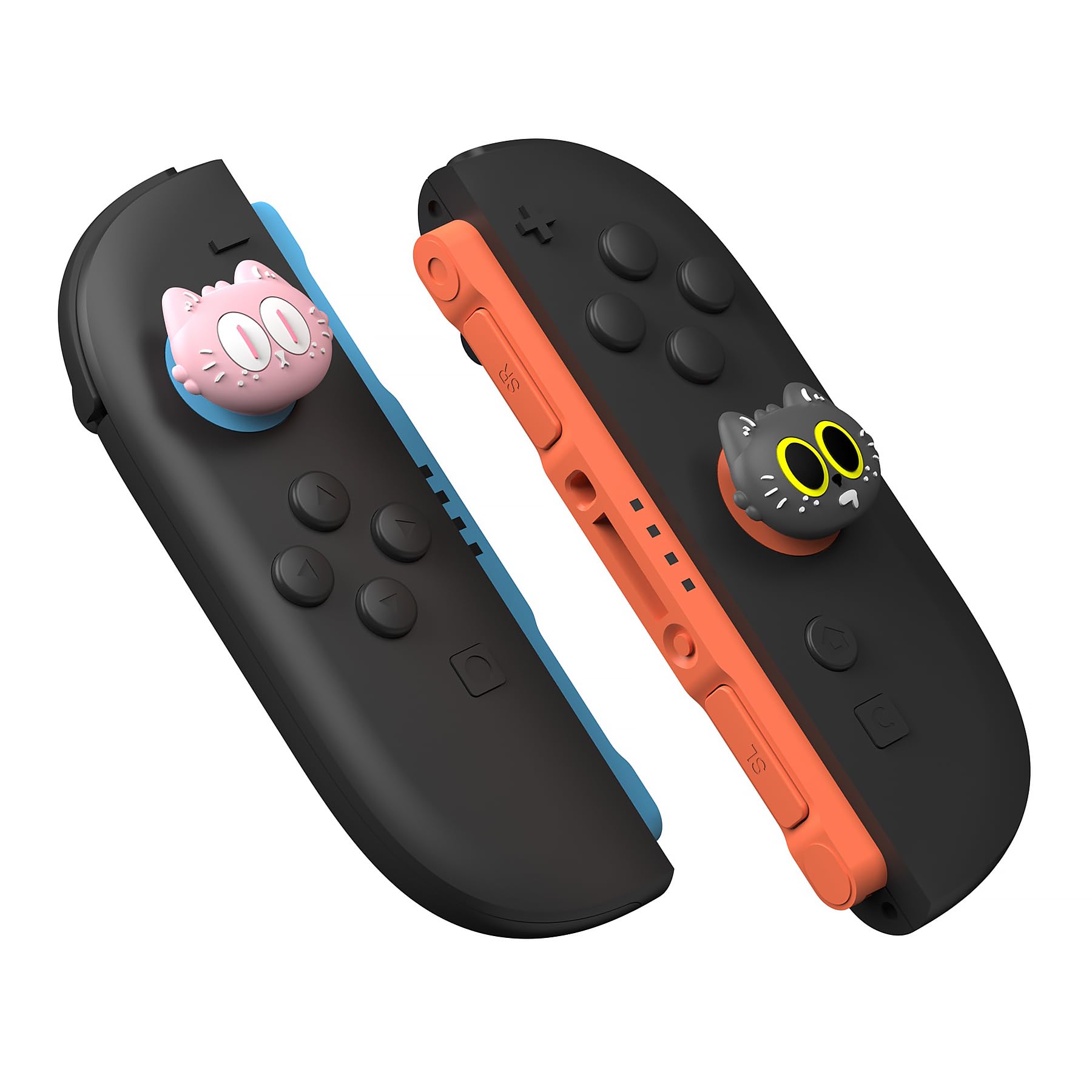 PlayVital 4 Piezas de Agarres para el Pulgar para Nintendo Switch 2 2025, Kawaii Tapas de Silicona para Joysticks de Joycon, Protector para Joystick, Accesorios para Switch 2 (Gato Lunar)