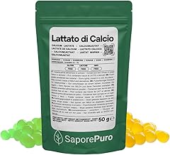 Saporepuro Calcium Lactate Powder 50g - Ideal for Spherification in Molecular Cooking